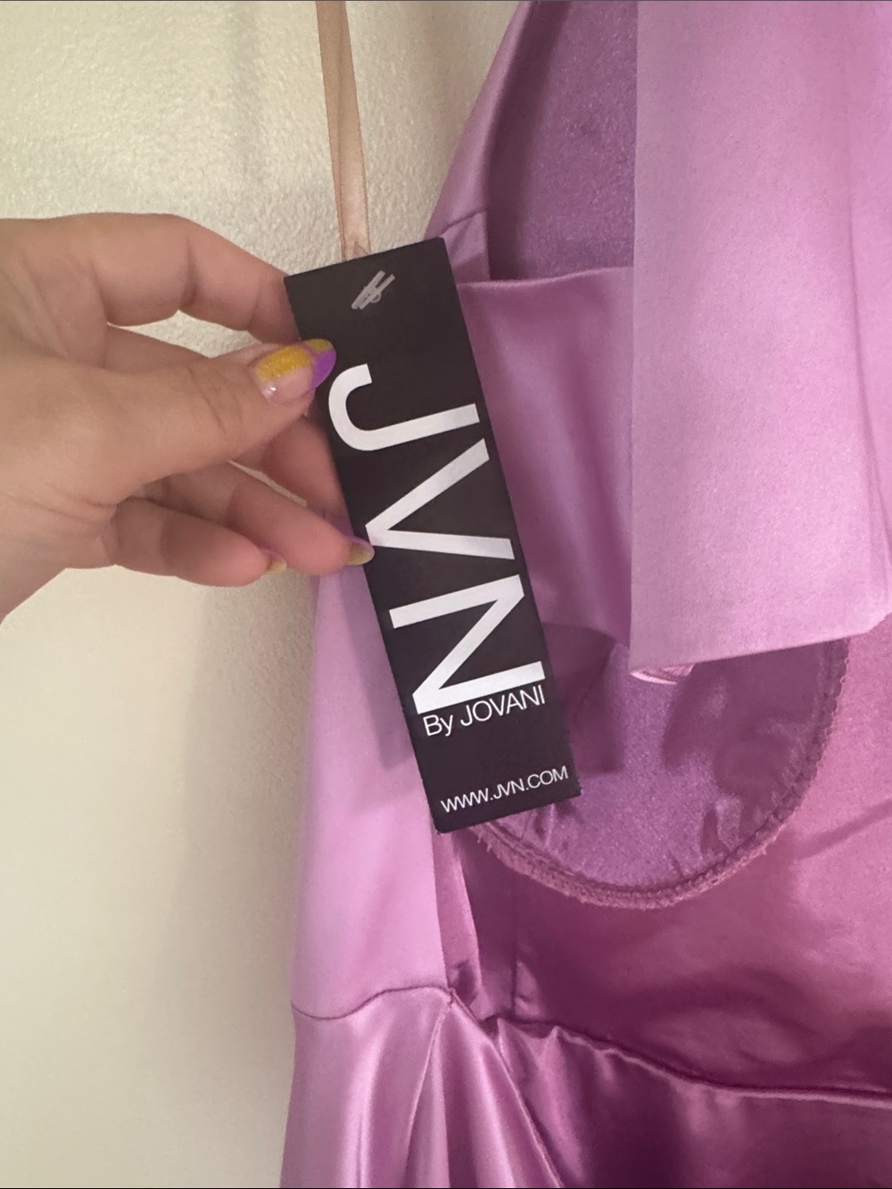 JVN by Jovani Lilac High-Low Halter Dress - Picture 2 of 8